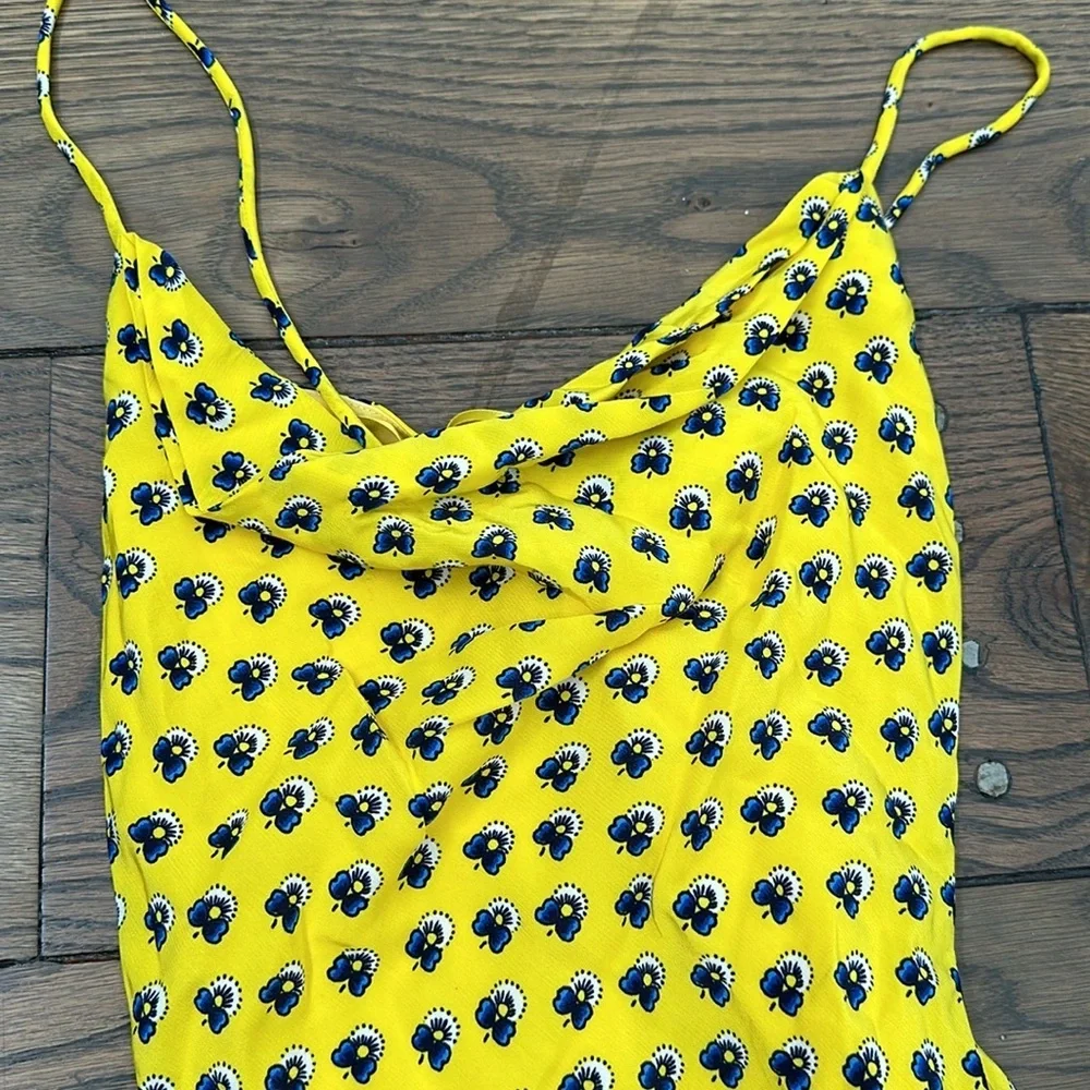 NWT Staud Bellamy Lace Up Back Floral Dress Soleil Calico - Picture 4 of 8